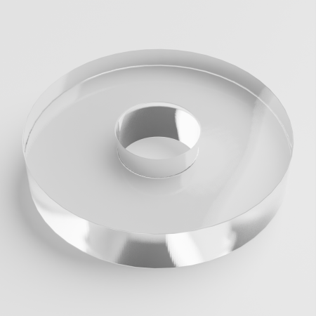 Distanzring aus transparentem Acrylglas, Dicke 3 mm für Befestigungsklammer