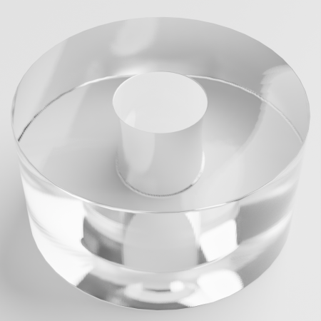 Distanzring aus transparentem Acrylglas, Dicke 8 mm für Befestigungsklammer