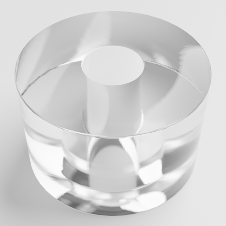 Distanzring aus transparentem Acrylglas, Dicke 10 mm für Befestigungsklammer