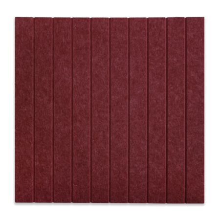 Filz-Wandfliese quadratisch, lattenwand C, bordeauxrot