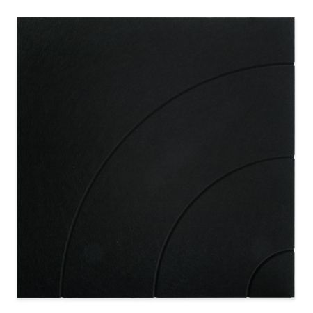 Filz-Wandfliese quadratisch, Viertelkreis A, schwarz
