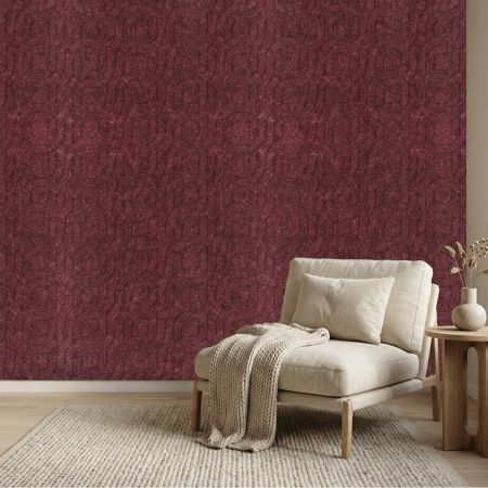 Wandpaneel Filz, Knopfdesign, bordeauxrot – 2950 x 1200 mm