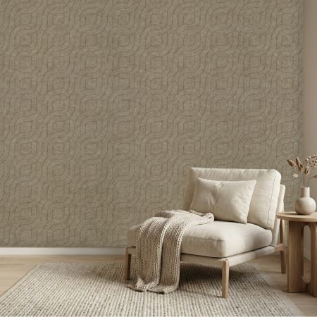 Wandpaneel Filz, Knopfdesign, taupe – 2950 x 1200 mm