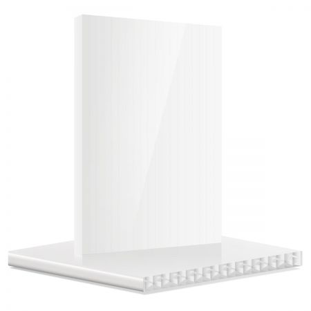 Polycarbonat-Stegplatte X5-16, opal-weiß, 4 Meter x 98 cm x 16 mm 