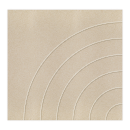 Wandtegel, vilt beige, kwart cirkel B
