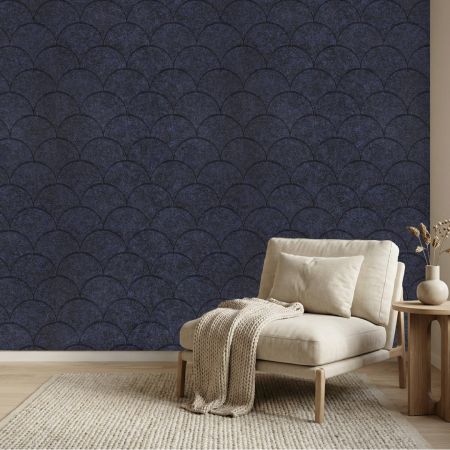 
Wandpaneel Filz, Schuppen, dunkelblau – 2950 x 1200 mm
