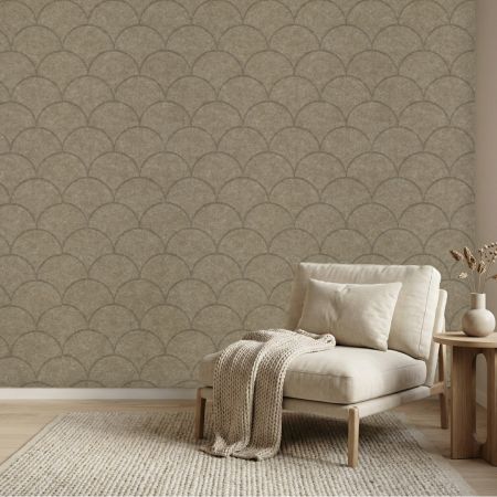 Wandpaneel Filz, Schuppen, taupe – 2950 x 1200 mm