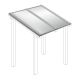 Polycarbonaat kanaalplaten dak transparant compleet, vrijstaand, 2 m x diepte tot 2,5 m